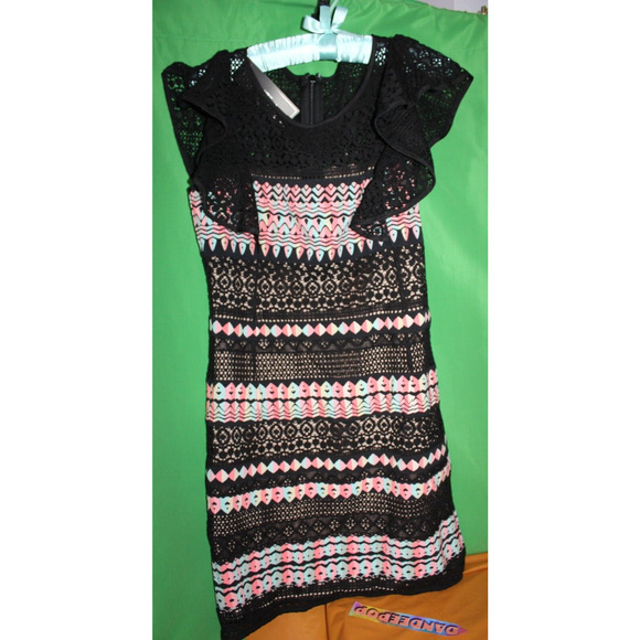 BCBG Max Azria Petites Small Roxine Short Sleeve Back Zip Sheath Dress With Tags - Picture 2 of 7